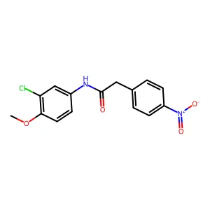 N-(3-chloro-4-methoxyphenyl)-2-(4-nitrophenyl)acetamide structure