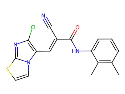 (E)-3-(6-chloroimidazo[2,1-b][1,3]thiazol-5-yl)-2-cyano-N-(2,3-dimethylphenyl)prop-2-enamide structure