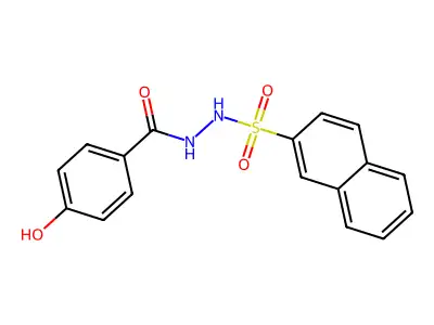 4-hydroxy-N'-(naphthalene-2-sulfonyl)benzohydrazide structure