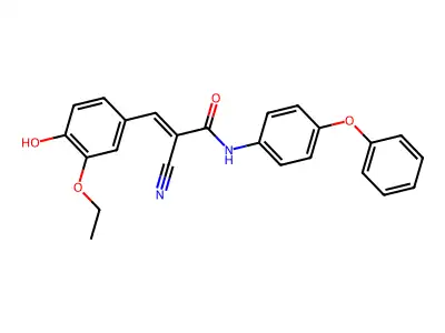 (E)-2-cyano-3-(3-ethoxy-4-hydroxyphenyl)-N-(4-phenoxyphenyl)prop-2-enamide structure