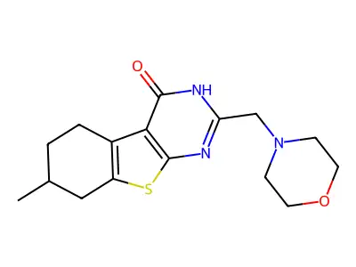 11-methyl-5-(morpholin-4-ylmethyl)-8-thia-4,6-diazatricyclo[7.4.0.0^{2,7}]trideca-1(9),2(7),5-trien-3-one structure
