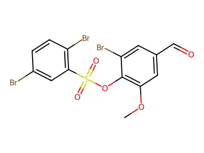 (2-Bromo-4-formyl-6-methoxyphenyl) 2,5-dibromobenzenesulfonate structure