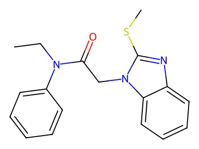 N-Ethyl-2-(methylthio)-N-phenyl-1H-benzimidazole-1-acetamide structure