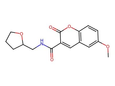 6-methoxy-2-oxo-N-[(oxolan-2-yl)methyl]-2H-chromene-3-carboxamide structure