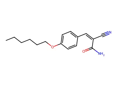 2-Cyano-3-[4-(hexyloxy)phenyl]prop-2-enamide structure