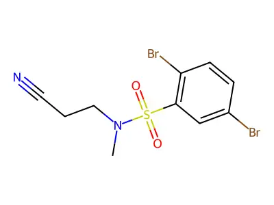 2,5-dibromo-N-(2-cyanoethyl)-N-methylbenzenesulfonamide structure