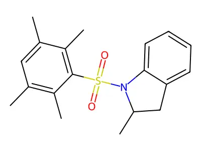 2-Methyl-1-((2,3,5,6-tetramethylphenyl)sulfonyl)indoline structure