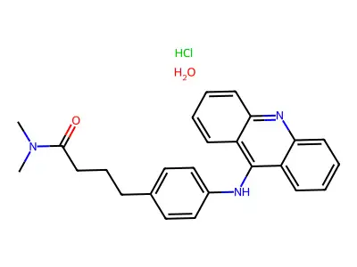 Butyramide, 4-(p-(9-acridinylamino)phenyl)-N,N-dimethyl-, hydrochloride, hydrate structure