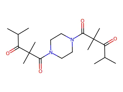 Piperazine, N,N'-bis(2,2,4-trimethyl-3-oxovaleryl)- structure