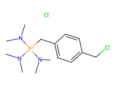 Phosphonium, (p-chloromethylbenzyl)tris(dimethylamino)-, chloride structure