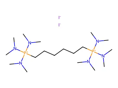 Phosphonium, hexamethylenebis(tris(dimethylamino)-, diiodide structure