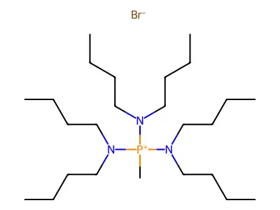 Phosphonium, methyltris(dibutylamino)-, bromide structure