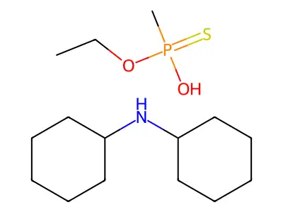 Methylphosphonothioic acid O-ethyl ester compd. with dicyclohexylamine structure