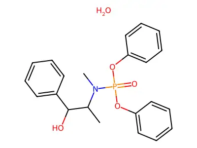 Diphenyl N-(1-hydroxy-1-phenylpropan-2-yl)-N-methylphosphoramidate--water (1/1) structure