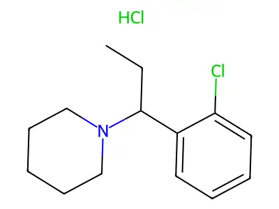 Piperidine, 1-(o-chloro-alpha-ethylbenzyl)-, hydrochloride structure