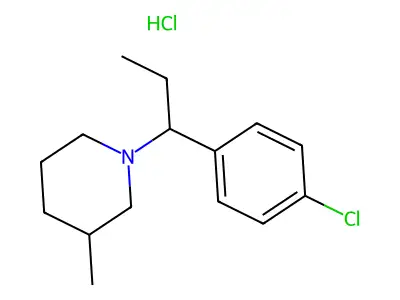 Piperidine, 1-(p-chloro-alpha-ethylbenzyl)-3-methyl-, hydrochloride structure