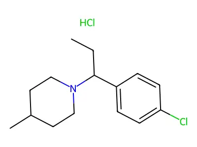 Piperidine, 1-(p-chloro-alpha-ethylbenzyl)-4-methyl-, hydrochloride structure
