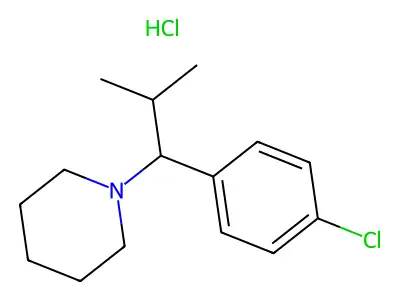 Piperidine, 1-(p-chloro-alpha-isopropylbenzyl)-, hydrochloride structure