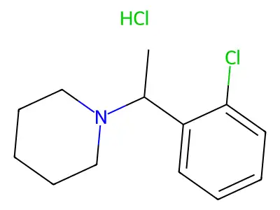 Piperidine, 1-(o-chloro-alpha-methylbenzyl)-, hydrochloride structure