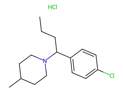 Piperidine, 1-(1-(p-chlorophenyl)butyl)-4-methyl-, hydrochloride structure