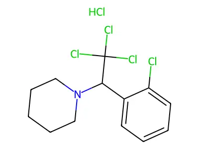 Piperidine, 1-(o-chloro-alpha-(trichloromethyl)benzyl)-, hydrochloride structure
