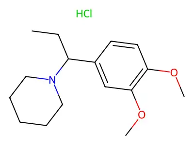 Piperidine, 1-(3,4-dimethoxy-alpha-ethylbenzyl)-, hydrochloride structure