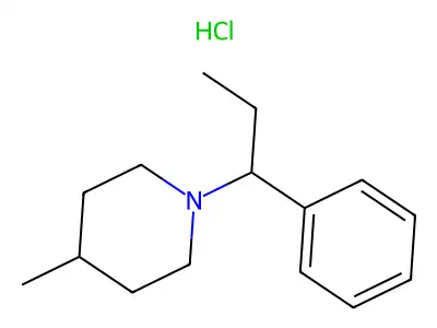 4-Methyl-1-(1-phenylpropyl)piperidine--hydrogen chloride (1/1) structure
