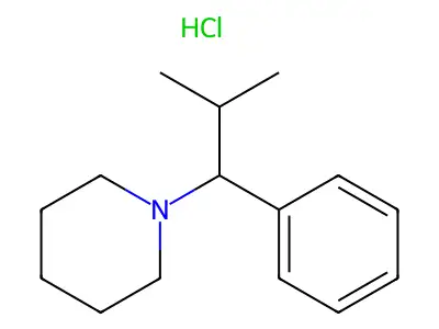 1-(2-Methyl-1-phenylpropyl)piperidine--hydrogen chloride (1/1) structure