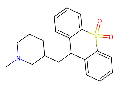 Piperidine, 1-methyl-3-(thioxanthen-9-ylmethyl)-, S,S-dioxide structure