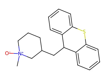 Piperidine, 1-methyl-3-(thioxanthen-9-ylmethyl)-, N-oxide structure