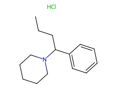 1-(1-Phenylbutyl)piperidine--hydrogen chloride (1/1) structure