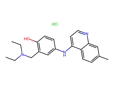 alpha-(Diethylamino)-4-((7-methyl-4-quinolyl)amino)-o-cresol hydrochloride structure