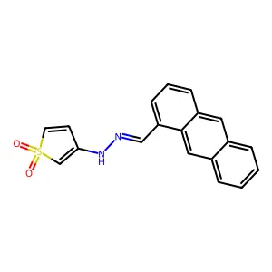 3-{2-[(Anthracen-1-yl)methylidene]hydrazinyl}-1H-1lambda~6~-thiophene-1,1-dione structure