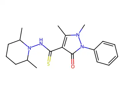 Antipyrine, 4-(2,6-dimethylpiperidinothiocarbamoyl)- structure
