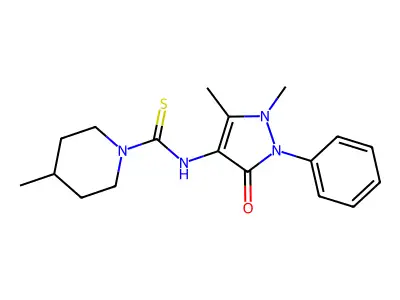 Antipyrine, 4-(4-methylpiperidinothiocarbonylamino)- structure