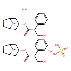 Atropine, sulfate (2:1), dihydrate structure