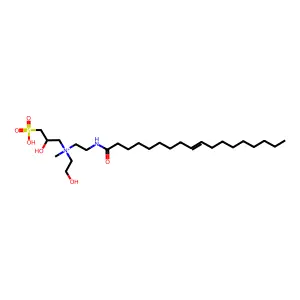2-hydroxyethyl-(2-hydroxy-3-sulfopropyl)-methyl-[2-(octadec-9-enoylamino)ethyl]azanium structure