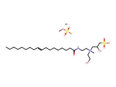 sodium;2-hydroxy-3-[2-hydroxyethyl-methyl-[2-(octadec-9-enoylamino)ethyl]azaniumyl]propane-1-sulfonate;methyl sulfate structure