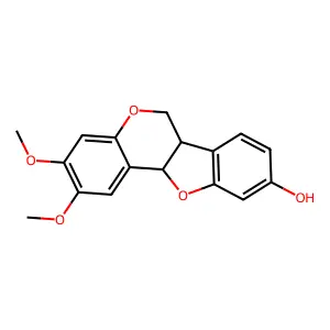 (6aR,11aR)-6a,11a-Dihydro-2,3-dimethoxy-6H-benzofuro(3,2-c)(1)benzopyran-9-ol structure