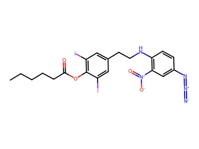 hexanoyldiiodo-N-(4-azido-2-nitrophenyl)tyramine structure