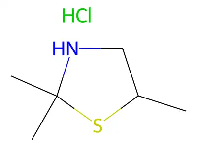 2,2,5-Trimethyl-1,3-thiazolidine--hydrogen chloride (1/1) structure