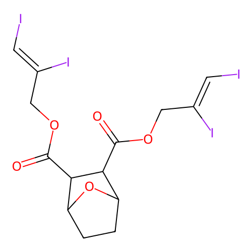 7-Oxabicyclo(2.2.1)heptane-2,3-dicarboxylic acid, bis(2,3-diiodoallyl) ester structure