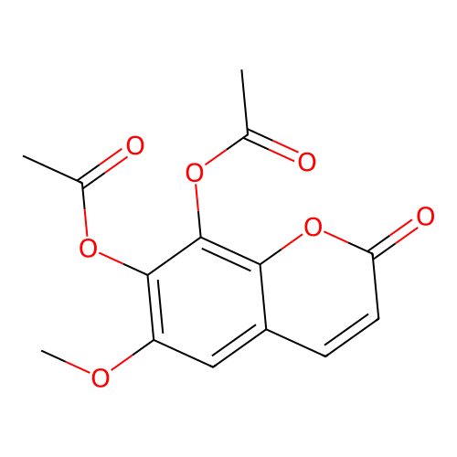 7-Acetyloxy-6-methoxy-2-oxochromen-8-yl acetate structure
