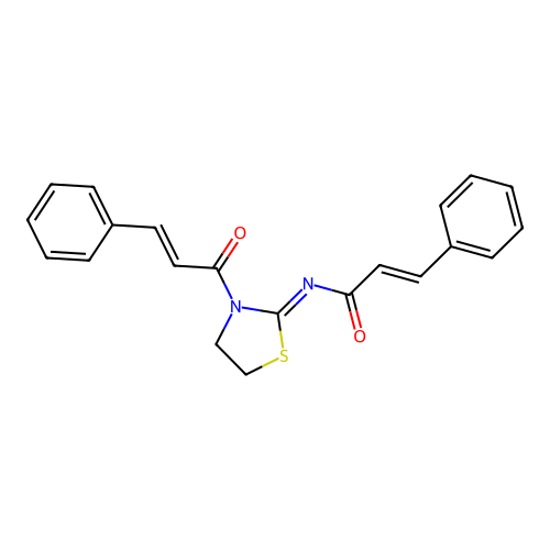 N-(3-(1-Oxo-3-phenyl-2-propenyl)-2-thiazolidinylidene)-3-phenyl-2-propenamide structure