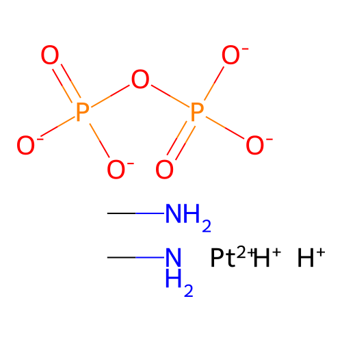Platinum(2+) dihydrogen diphosphate--methanamine (1/1/2) structure