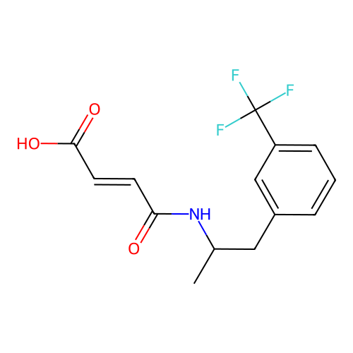Propenoic acid, 3-((alpha-methyl-m-trifluoromethylphenethyl)carbamoyl)- structure