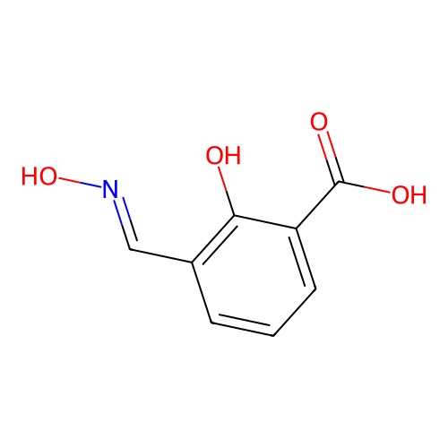 2-Hydroxy-3-(hydroxyiminomethyl)benzoic acid structure