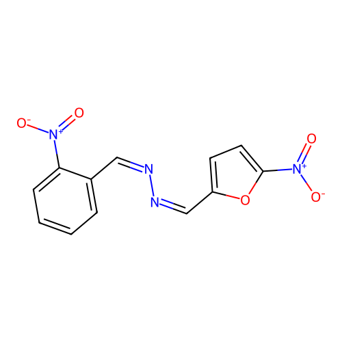 (Z)-N-[(Z)-(5-nitrofuran-2-yl)methylideneamino]-1-(2-nitrophenyl)methanimine structure