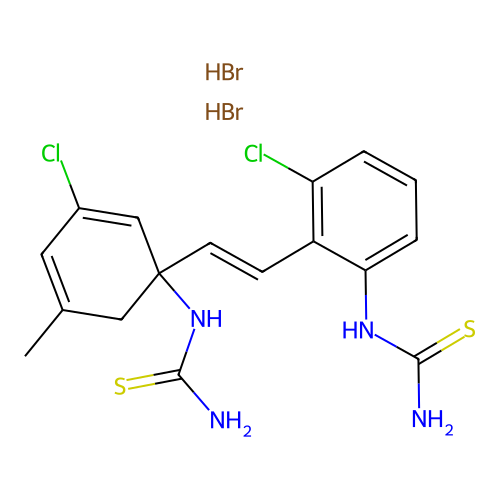 Pseudourea, 2,2'-(methylethylene)bis(1-(m-chlorophenyl)-2-thio-, dihydrobromide structure