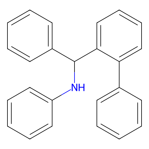 N-[[1,1'-biphenyl]-2-yl(phenyl)methyl]aniline structure